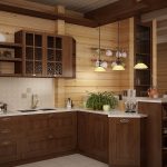 Темная мебель в интерьере кухни